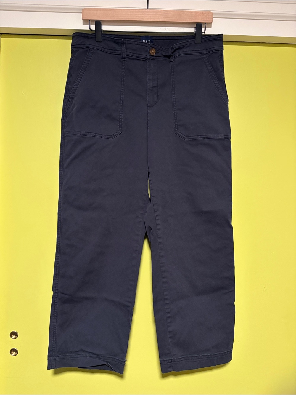 GAP Charcoal Wide-Leg Cotton Pants